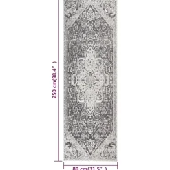 vidaXL Buitenkleed platgeweven 80x250 cm lichtgrijs