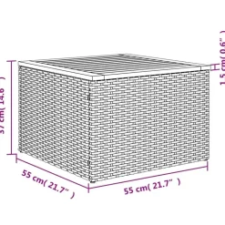 vidaXL 9-delige Loungeset met kussens - hout armsteun & salontafel - Grijs