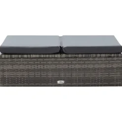 VIDAXL 2-delige Loungeset met kussens poly rattan grijs