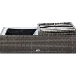 VIDAXL 2-delige Loungeset met kussens poly rattan grijs