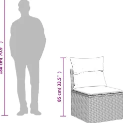 vidaXL 6-delige Loungeset met kussens en hout armsteun - Grijs