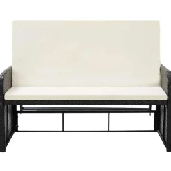 VIDAXL 2-delige Loungeset met kussens poly rattan zwart