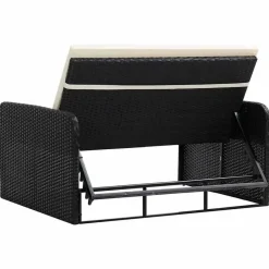 VIDAXL 2-delige Loungeset met kussens poly rattan zwart