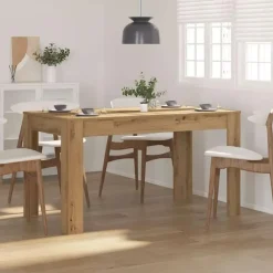 vidaXL Eettafel - Artisanaal eiken - Bewerkt hout - 140x74.5x76 cm
