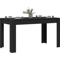 vidaXL Eettafel - Rechthoekige tafel - Zwart eiken - Hout - 140x74.5x76 cm