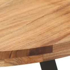 vidaXL Eettafel - Ronde tafel - Massief acaciahout en ijzer - Ø80 cm