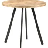 vidaXL Eettafel - Ronde tafel - Ruw mangohout en ijzer - Ø80 cm