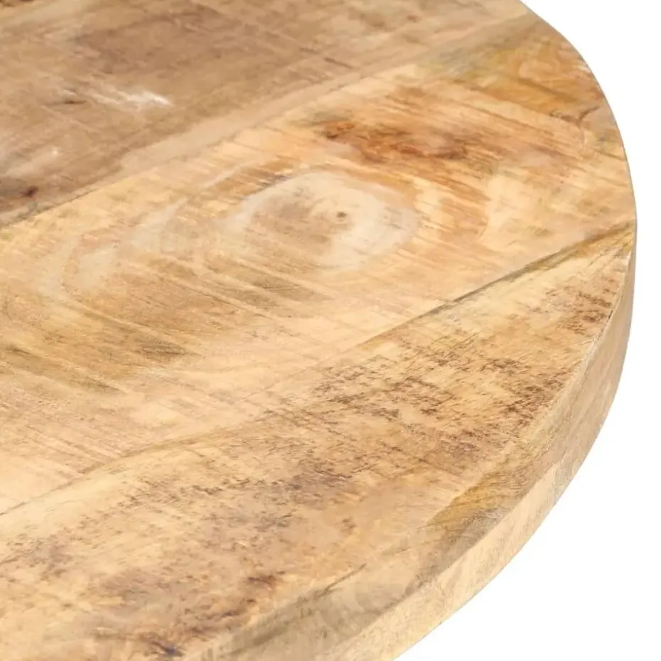 vidaXL Eettafel - Ronde tafel - Ruw mangohout en ijzer - Ø80 cm