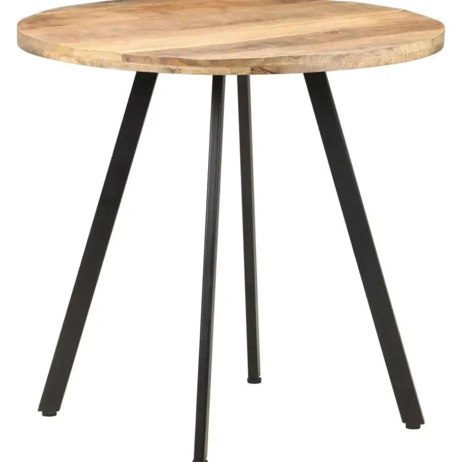 vidaXL Eettafel - Ronde tafel - Ruw mangohout en ijzer - Ø80 cm