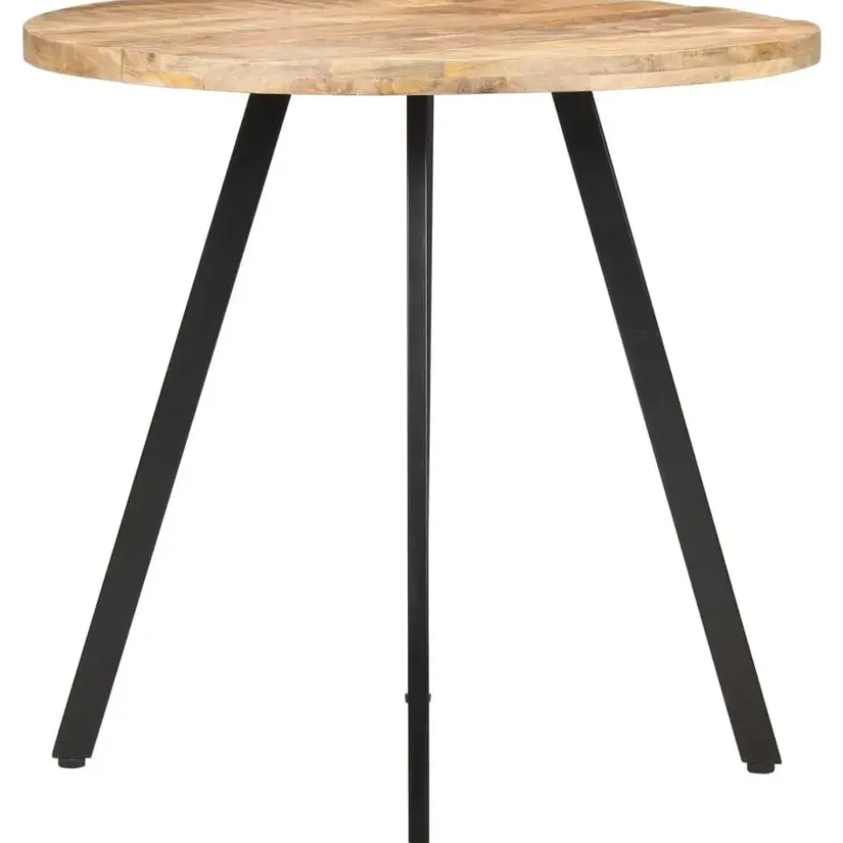 vidaXL Eettafel - Ronde tafel - Ruw mangohout en ijzer - Ø80 cm
