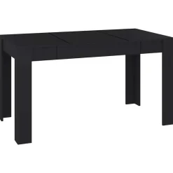 vidaXL Eettafel - Zwart - Bewerkt hout - 140x74.5x76 cm