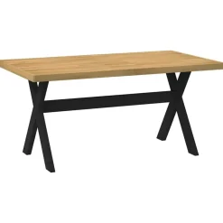 vidaXL Eettafel NOAIN met X-poten - Naturel - Massief grenenhout - 160x90 cm