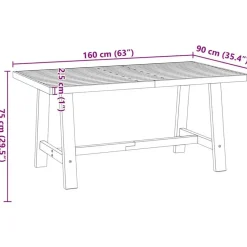vidaXL Eettafel NOAIN met A-poten - Naturel - Massief grenenhout - 160x90 cm