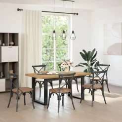 vidaXL Eettafel NOAIN met U-poten - Naturel - Massief grenenhout - 160x90 cm