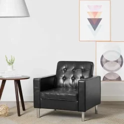 vidaXL Fauteuils kunstleer zwart