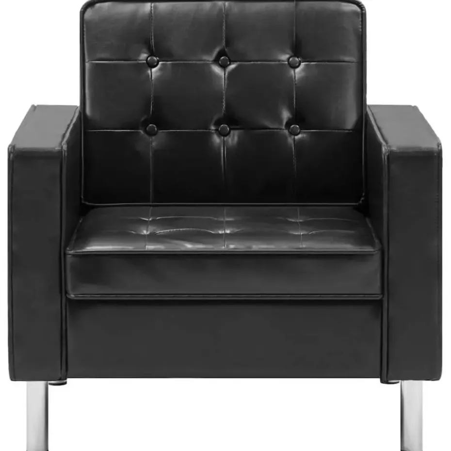 vidaXL Fauteuils kunstleer zwart