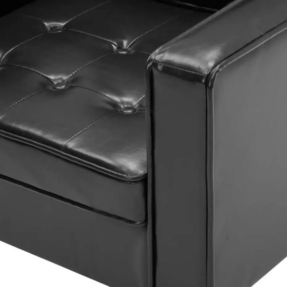 vidaXL Fauteuils kunstleer zwart