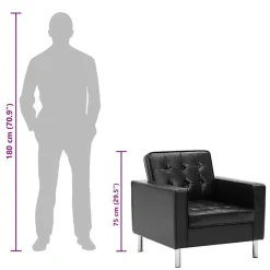 vidaXL Fauteuils kunstleer zwart