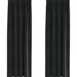 vidaXL Gordijne - Verduisterend - Zwart - 140x225 cm - Fluweel - 2 Stuks