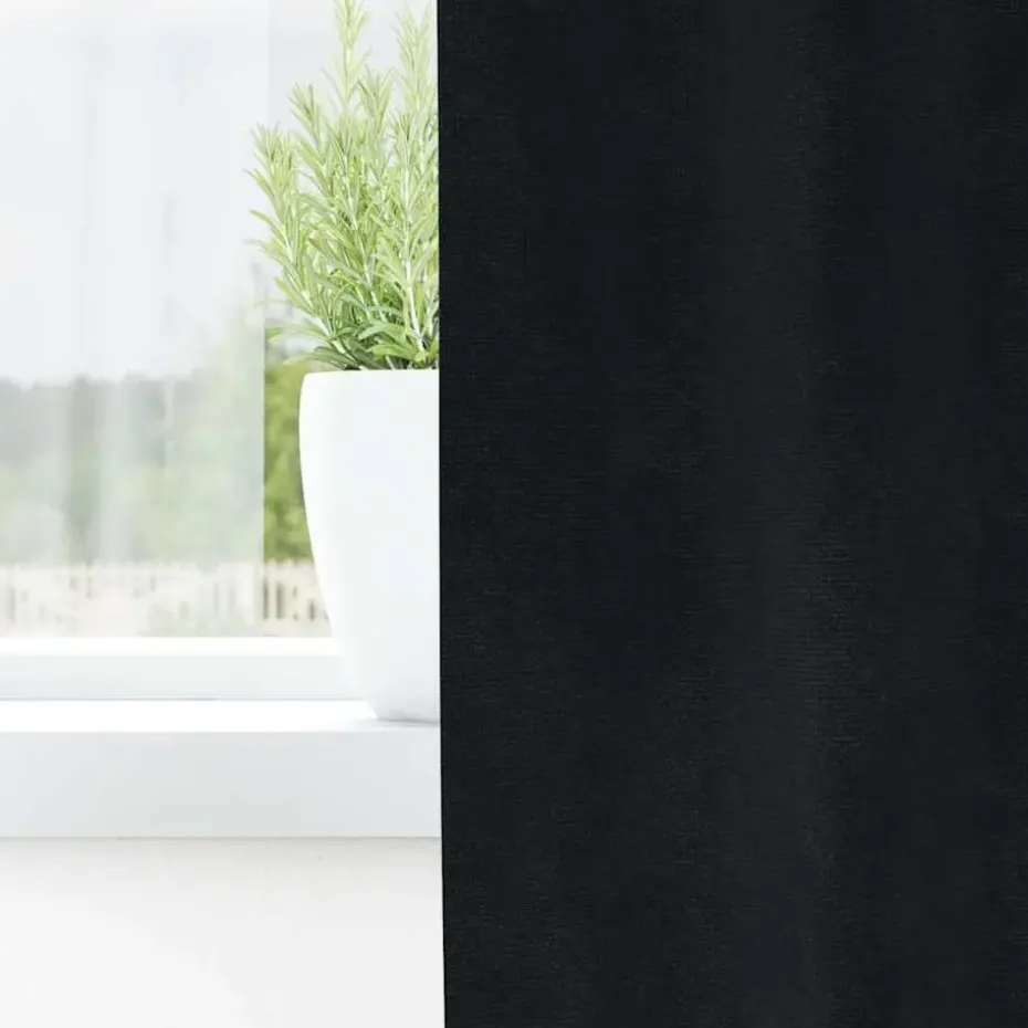 vidaXL Gordijne - Verduisterend - Zwart - 140x225 cm - Fluweel - 2 Stuks