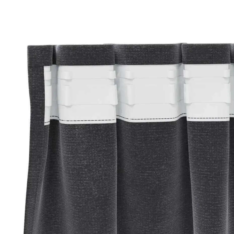 vidaXL Gordijnen - Verduisterend - Donkergrijs - 140x245 cm - Fluweel - 2 Stuks