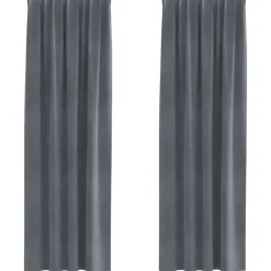 vidaXL Gordijnen - Verduisterend - Lichtgrijs - 140x260 cm - Fluweel - 2 Stuks
