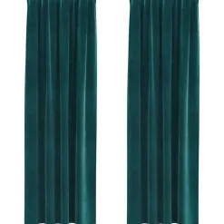 vidaXL Gordijnen - Verduisterend - 140x245 cm - Donkergroen - Fluweel - 2 Stuks