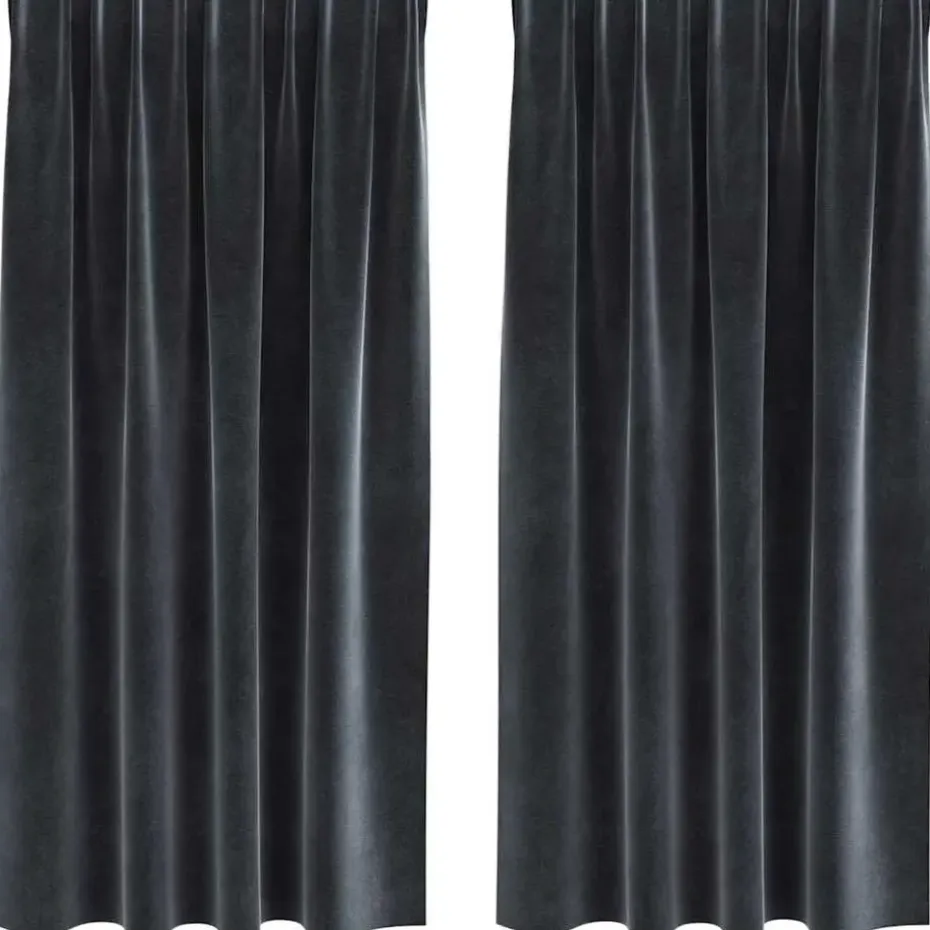 vidaXL Gordijnen - Verduisterend - Donkergrijs - 140x175 cm - Fluweel - 2 Stuks