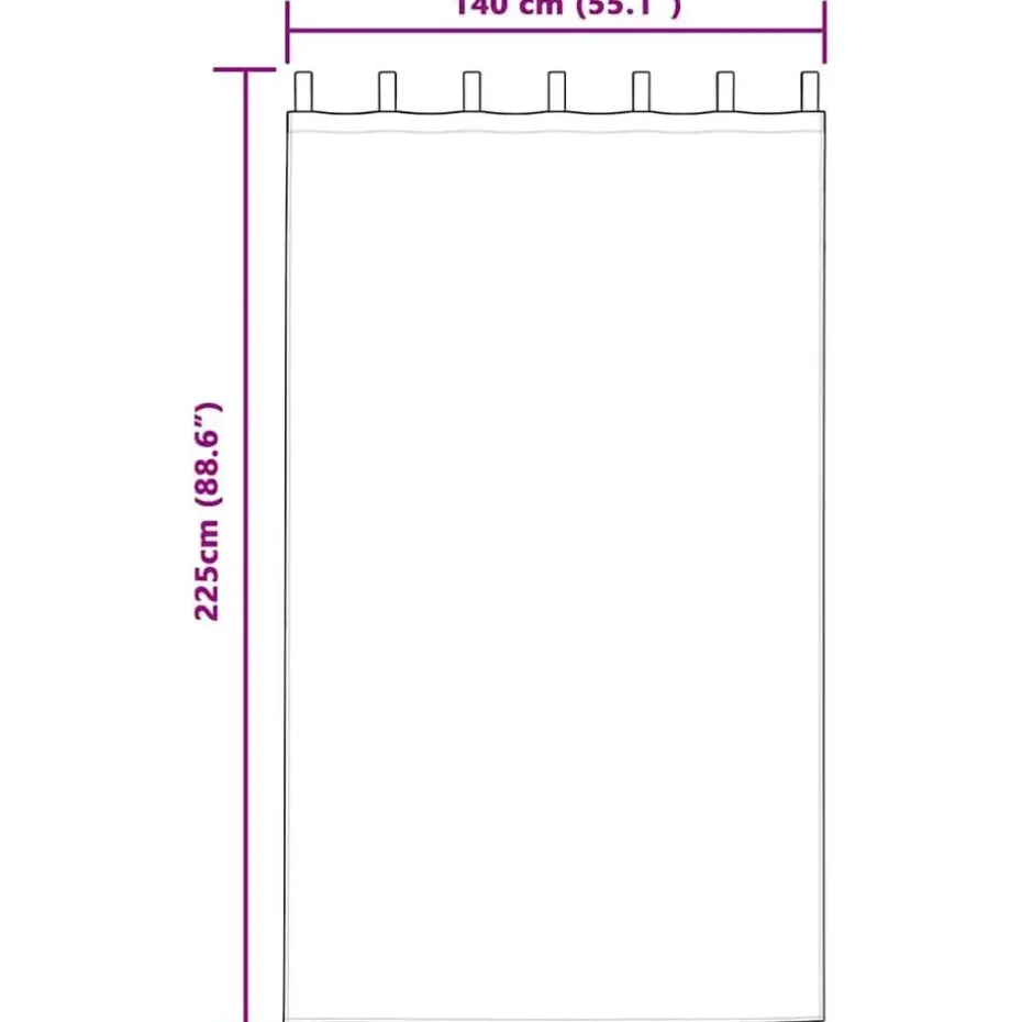vidaXL Gordijnen met lussen - Verduisterend - Zwart Fluweel - 140x225 cm - 2 St.