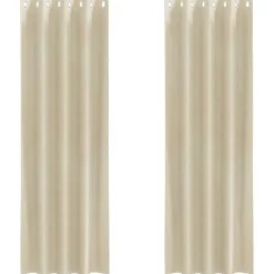 vidaXL Gordijnen met lussen - Verduisterend - Crème Fluweel - 140x245 cm - 2 St.