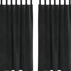 vidaXL Gordijnen met lussen - Verduisterend - Zwart Fluweel - 140x175 cm - 2 St.