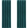 vidaXL Gordijnen met ringen - Donkergroen - 140x225 cm - Fluweel - 2 Stuks