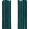 vidaXL Gordijnen met ringen - Donkergroen - 140x245 cm - Fluweel - 2 Stuks
