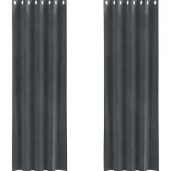 vidaXL Gordijnen met ringen - Lichtgrijs - 140x225 cm - Fluweel - 2 Stuks