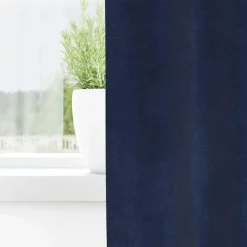 vidaXL Gordijnen met ringen - Donkerblauw - 140x225 cm - Fluweel - 2 Stuks