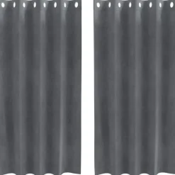 vidaXL Gordijnen met ringen - Lichtgrijs - 140x175 cm - Fluweel - 2 Stuks