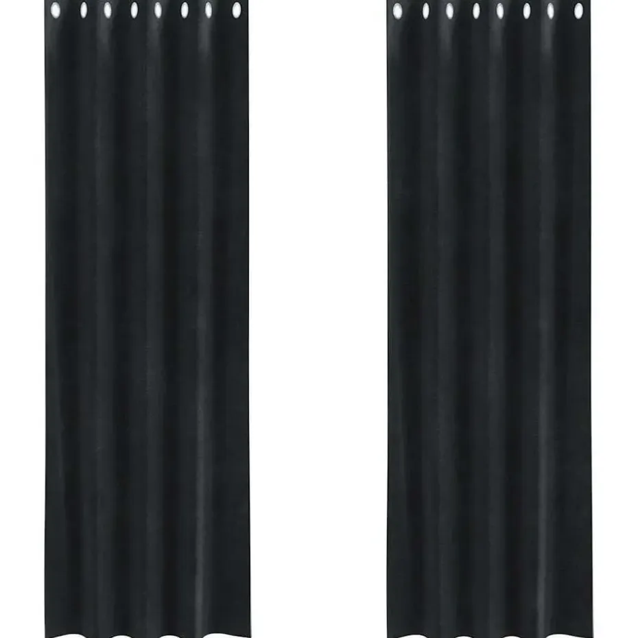 vidaXL Gordijnen met ringen - Verduisterend - Zwart Fluweel - 140x240 cm - 2 St.