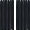 vidaXL Gordijnen met ringen - Verduisterend - Zwart Fluweel - 140x175 cm - 2 St.
