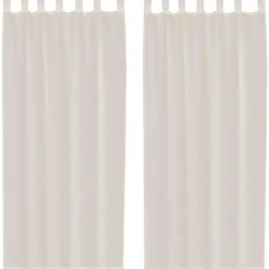 vidaXL Gordijnen van voile met lussen - Crème - 140x245 cm - Stof - 2 Stuks