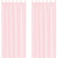 vidaXL Gordijnen van voile met lussen - Lichtroze - 140x260 cm - Stof - 2 Stuks