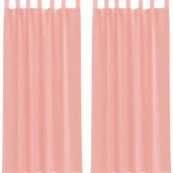 vidaXL Gordijnen van voile met lussen - Roze - 140x245 cm - Stof - 2 Stuks