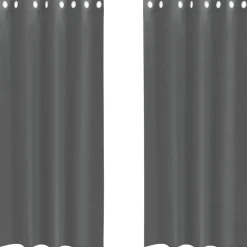 vidaXL Gordijnen van voile met ringen - Donkergrijs - 140x225 cm - Stof - 2 St.