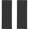 vidaXL Gordijnen van voile met ringen - Zwart - 140x300 cm - Stof - 2 Stuks