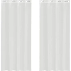 vidaXL Gordijnen van voile met ringen - Wit - 140x245 cm - Stof - 2 Stuks