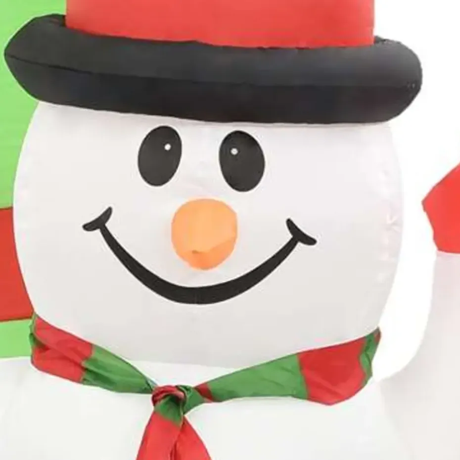 vidaXL Kerstboog kerstman en sneeuwpop opblaasbaar LED 223 cm