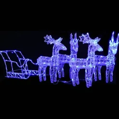 vidaXL Kerstdecoratie rendieren en slee 280x28x55 cm acryl