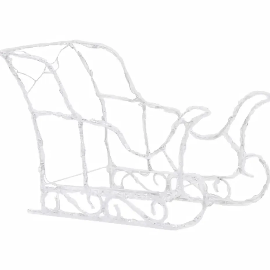 vidaXL Kerstdecoratie rendieren en slee 280x28x55 cm acryl