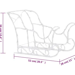 vidaXL Kerstdecoratie rendieren en slee 280x28x55 cm acryl