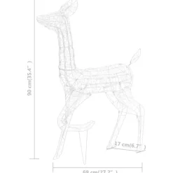 vidaXL Kerstversiering rendierfamilie 300 LED's blauw acryl
