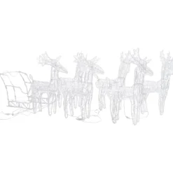 vidaXL Kerstversiering rendieren en slee 320 LED's acryl